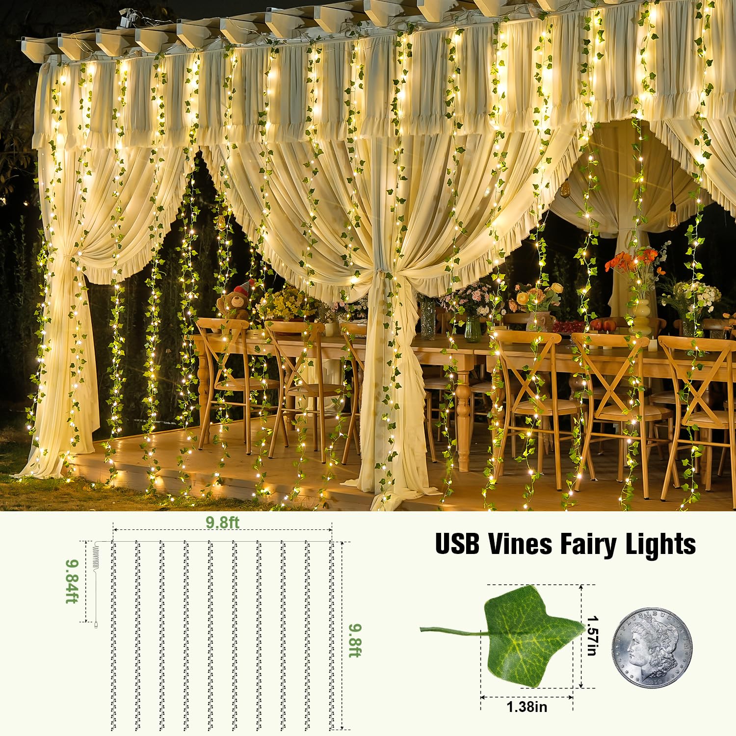 JMEXSUSS 300 LED string lights provide gentle, inviting glow for everyday living.
