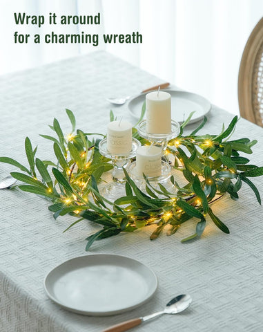 JMEXSUSS olive garland 6ft with 100 LEDs suitable for indoor use
