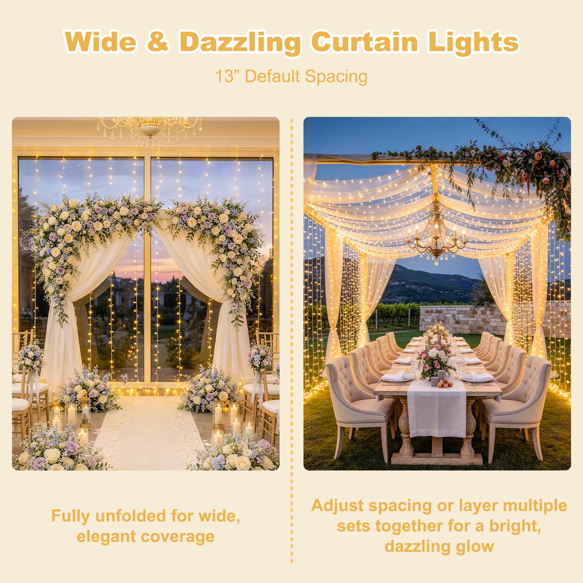 JMEXSUSS wedding backdrop illumination enhances venue aesthetics.