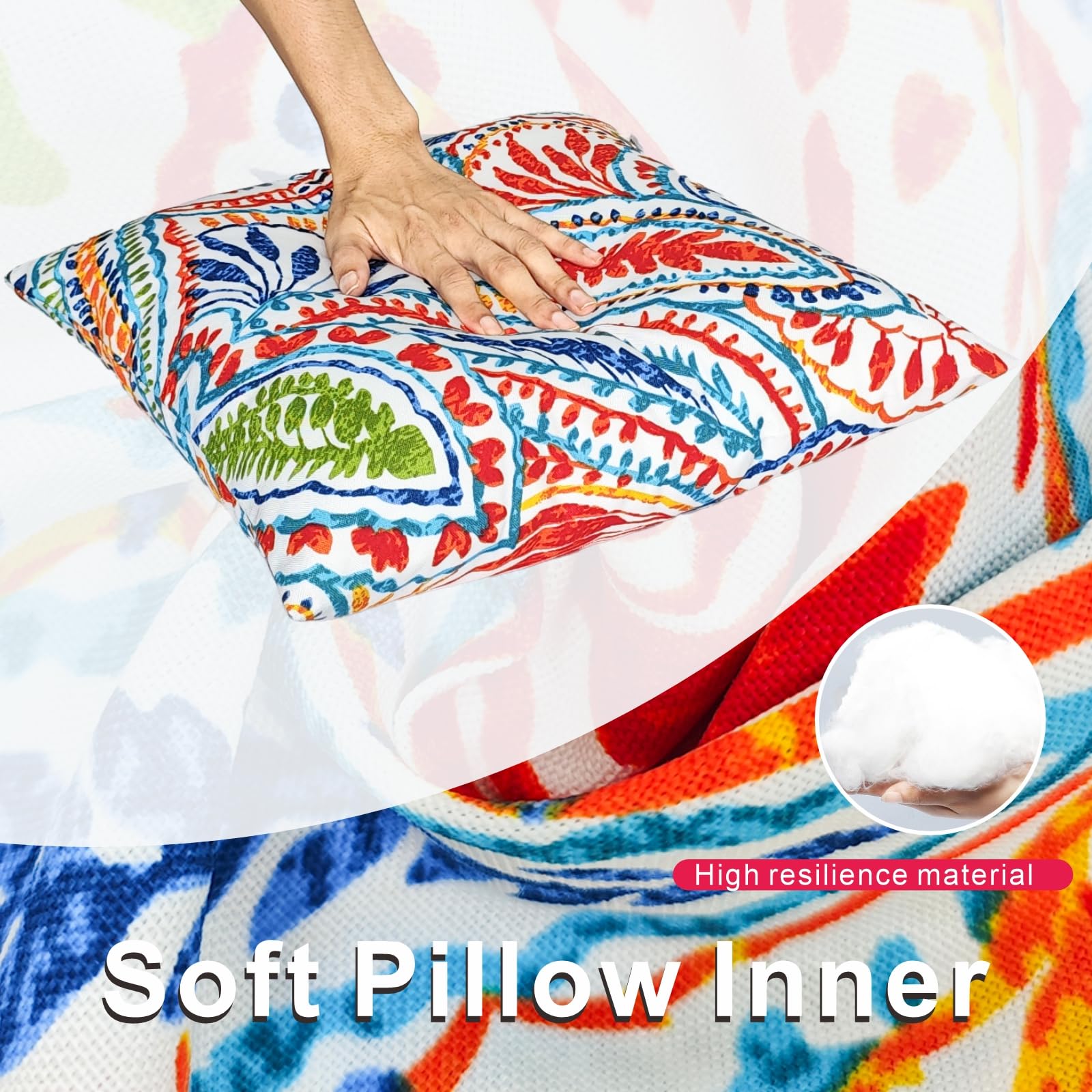 JMGBird outdoor pillow shows reinforced stitching for durability