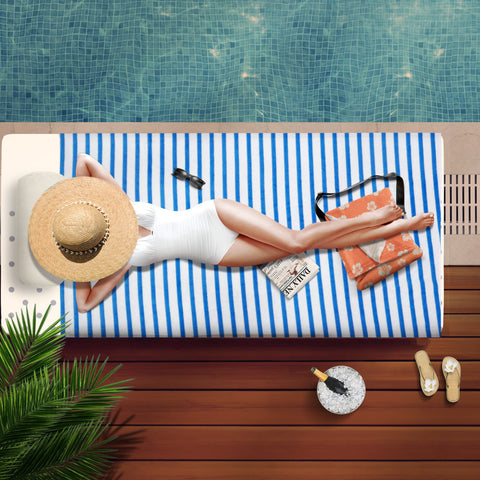 JML Cabana Stripe towel folded for compact packing and easy storage.