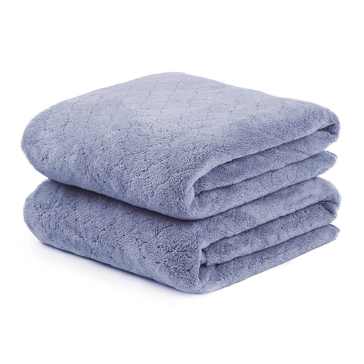 JML coral fleece blue towels in a 2-pack for spa-like comfort