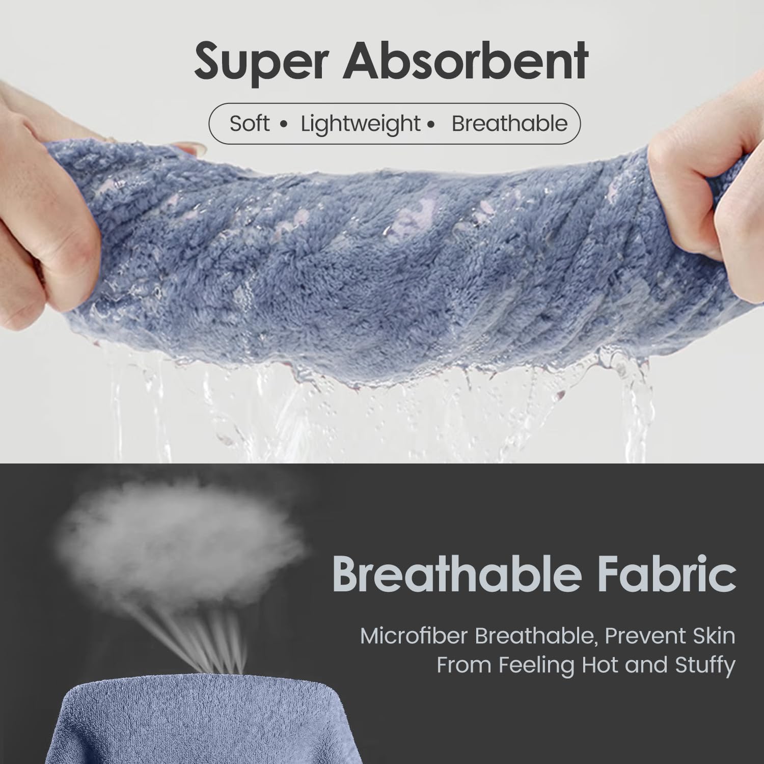 JML fast-drying microfiber fibers visible after washing