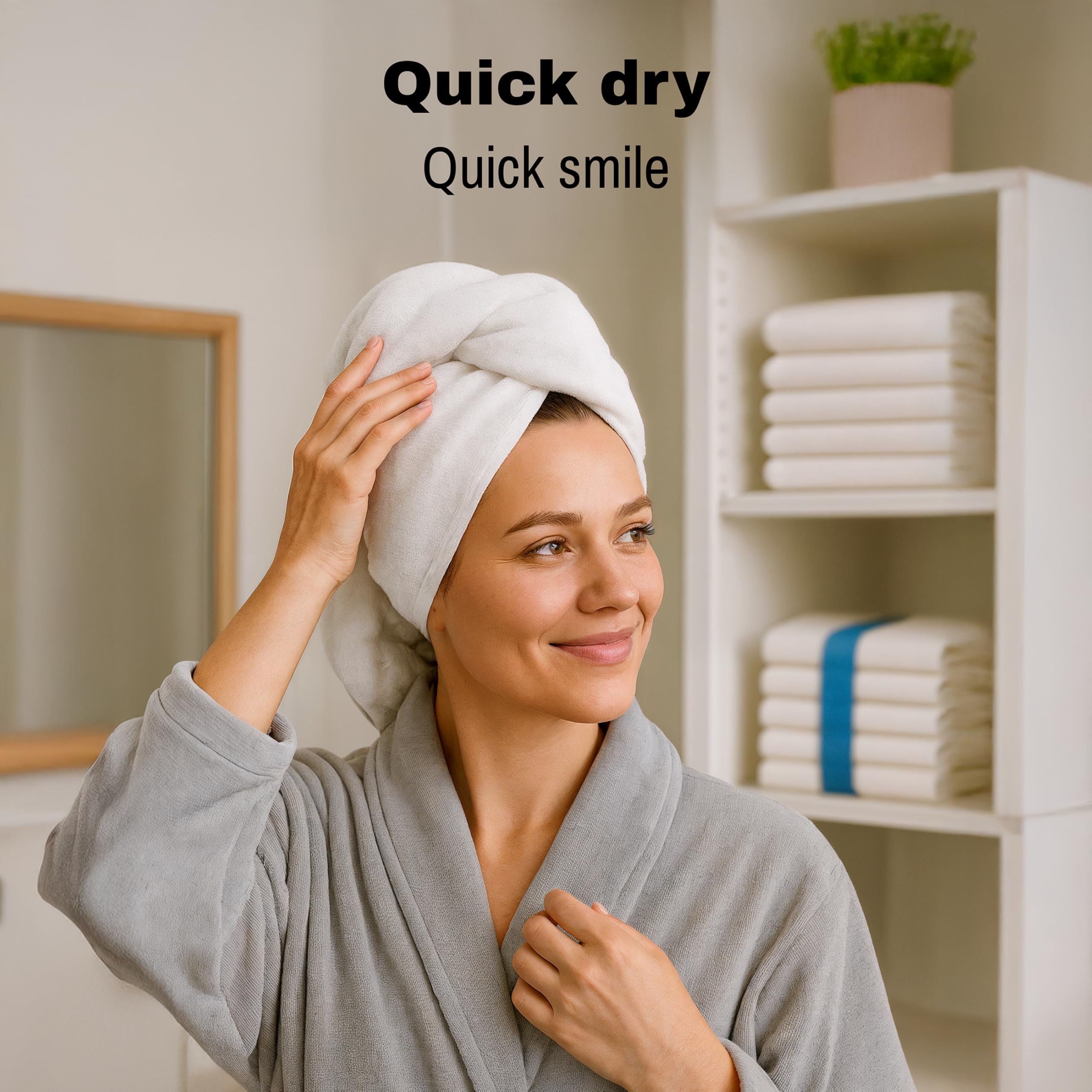 JMR White Bath Towels 12-pack folded for compact storage