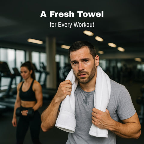JMR White Bath Towels machine-wash care after heavy use