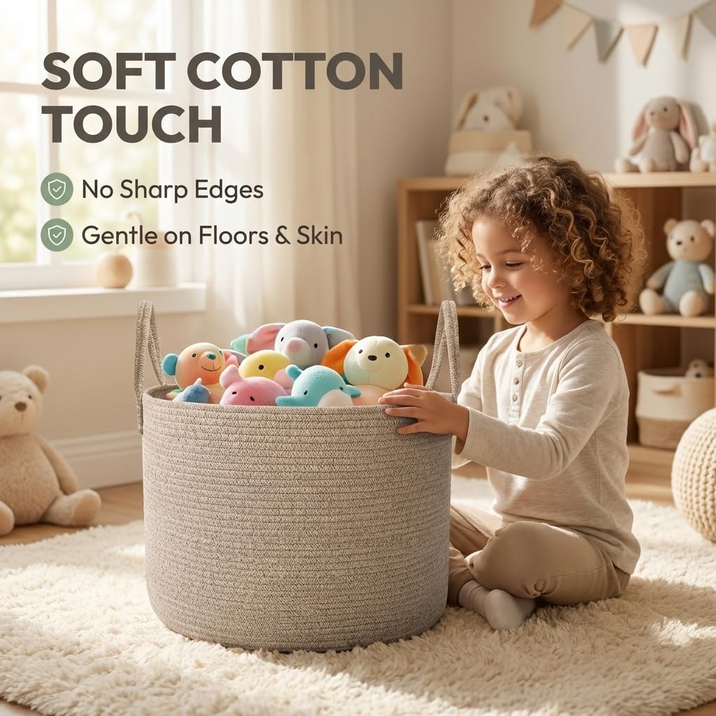 JMvicyroam 65L soft cotton rope texture protects fabrics and floors.