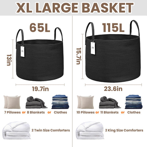 JMvicyroam soft-woven-texture basket with safe, edge-free design.