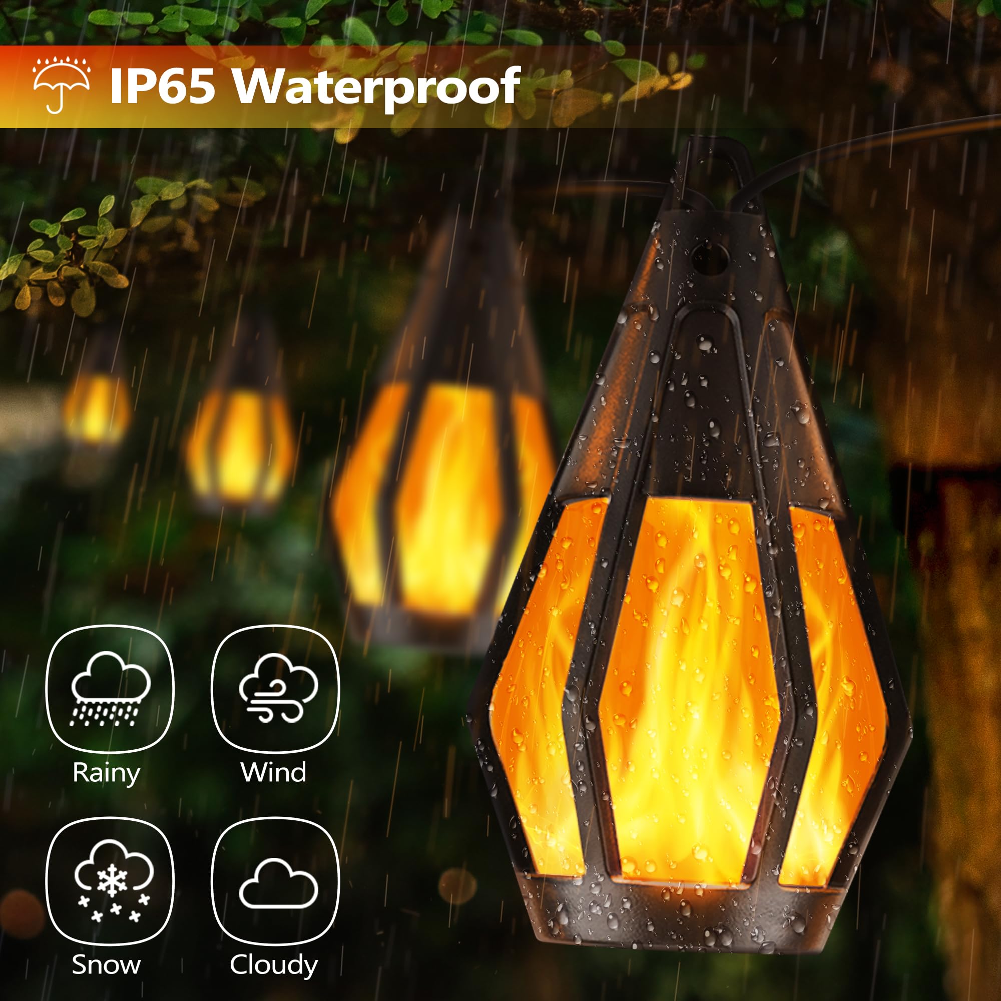 Detachable solar panel enables flexible Jnaurb placement and dusk-to-dawn lighting.