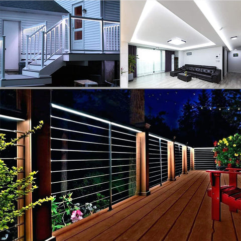 Flexible rope light bending around trees and pillars