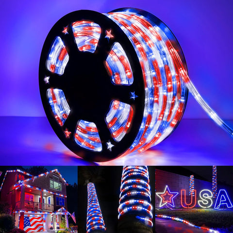 Jnaurb 50ft rope light for versatile indoor/outdoor use.