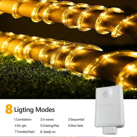 Jnaurb rope light connectable setup supports end-to-end expansion for large decorative projects.