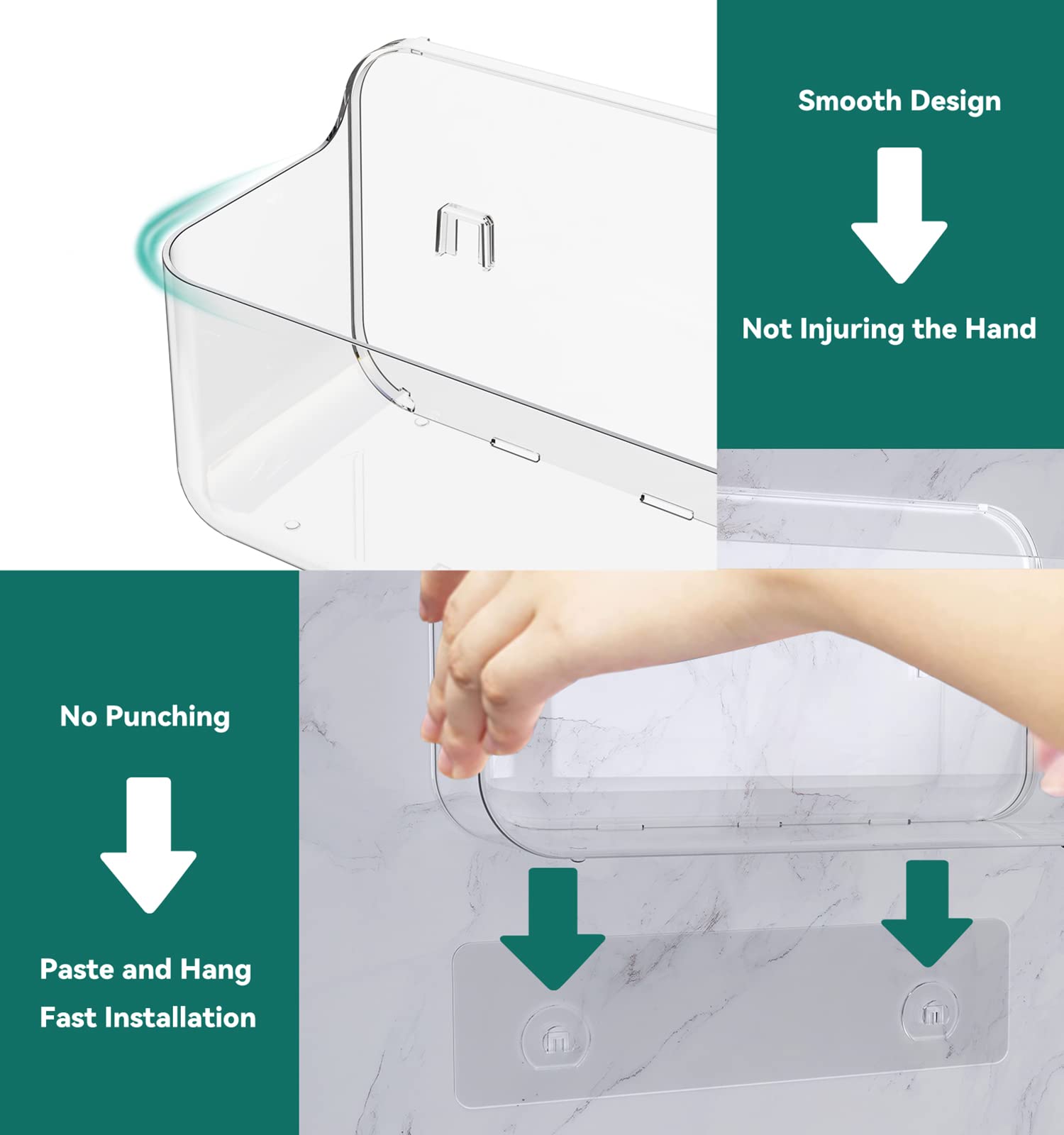 JNDETOP shower hooks keep loofahs and towels within easy reach.