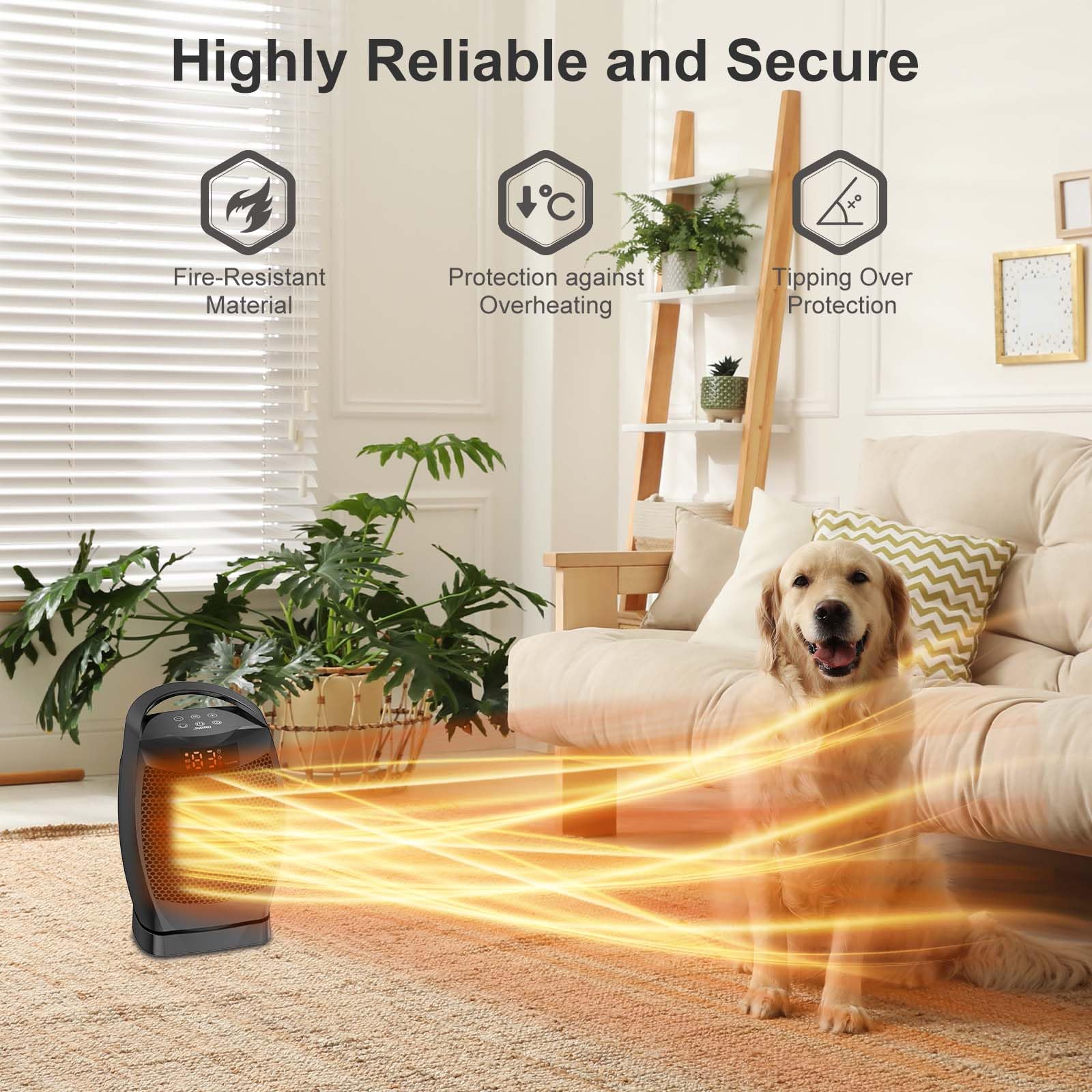 JNDRO oscillates up to 70 degrees for even coverage.