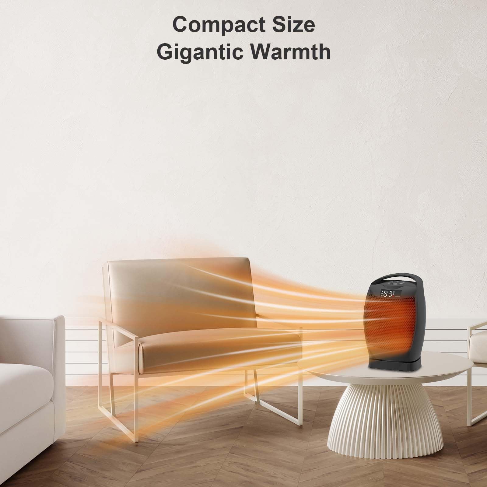 JNDRO heater delivering rapid warmth for living spaces.