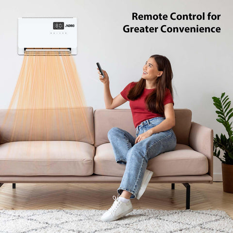 JNDRO wall heater with child lock and safety features for families.