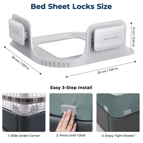 JNLODGE bed sheet holders deliver hotel-style bed presentation daily.