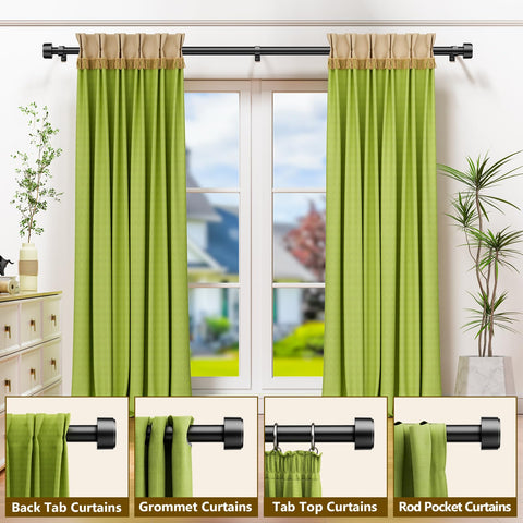 Joawcy curtain rods with screw-system connection provide stable length adjustments and easy setup.