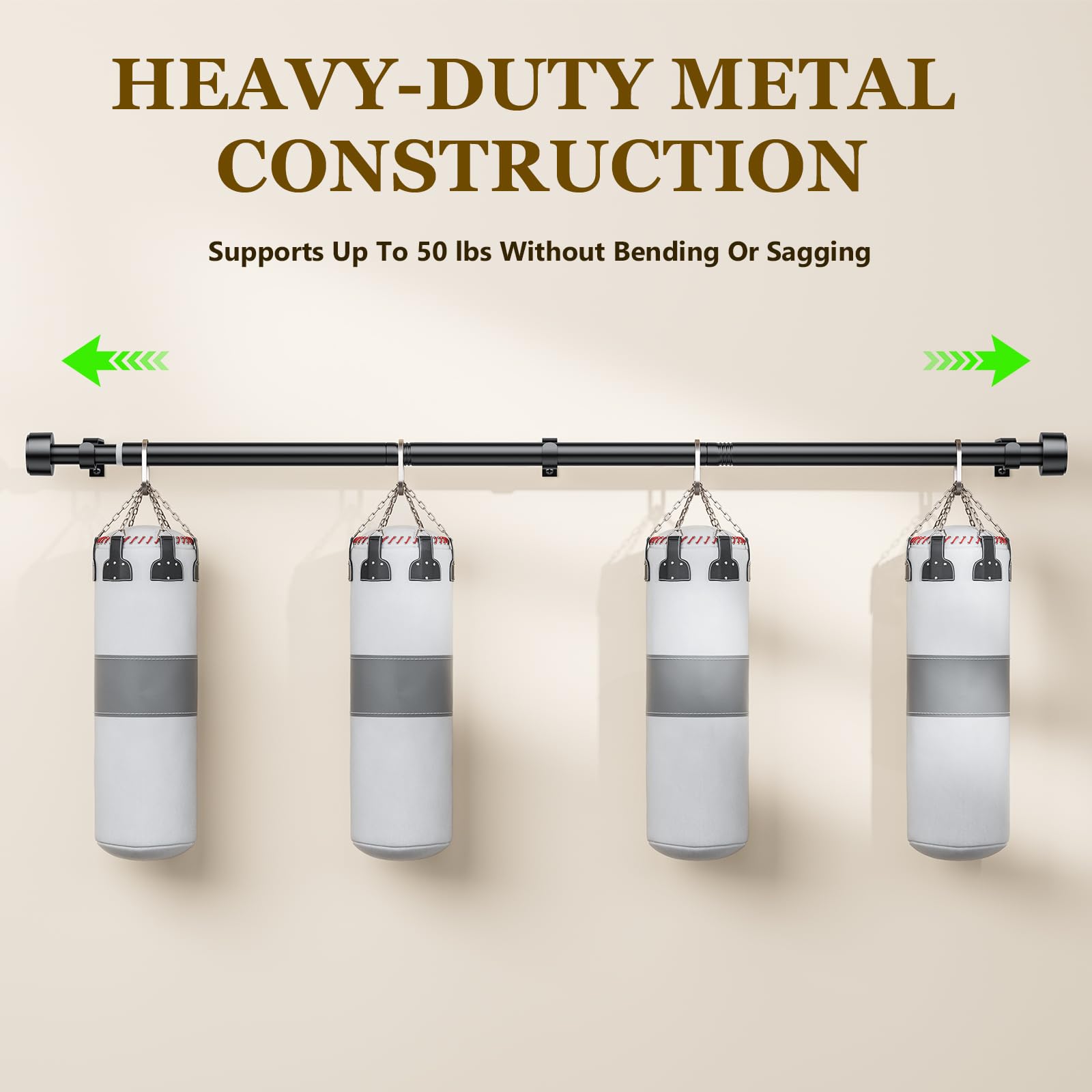 Joawcy metal rod construction delivers reliable support for various curtain weights.