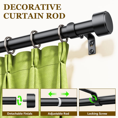 Joawcy curtain rod supports grommet, back tab, rod pocket, and top-tab curtains.