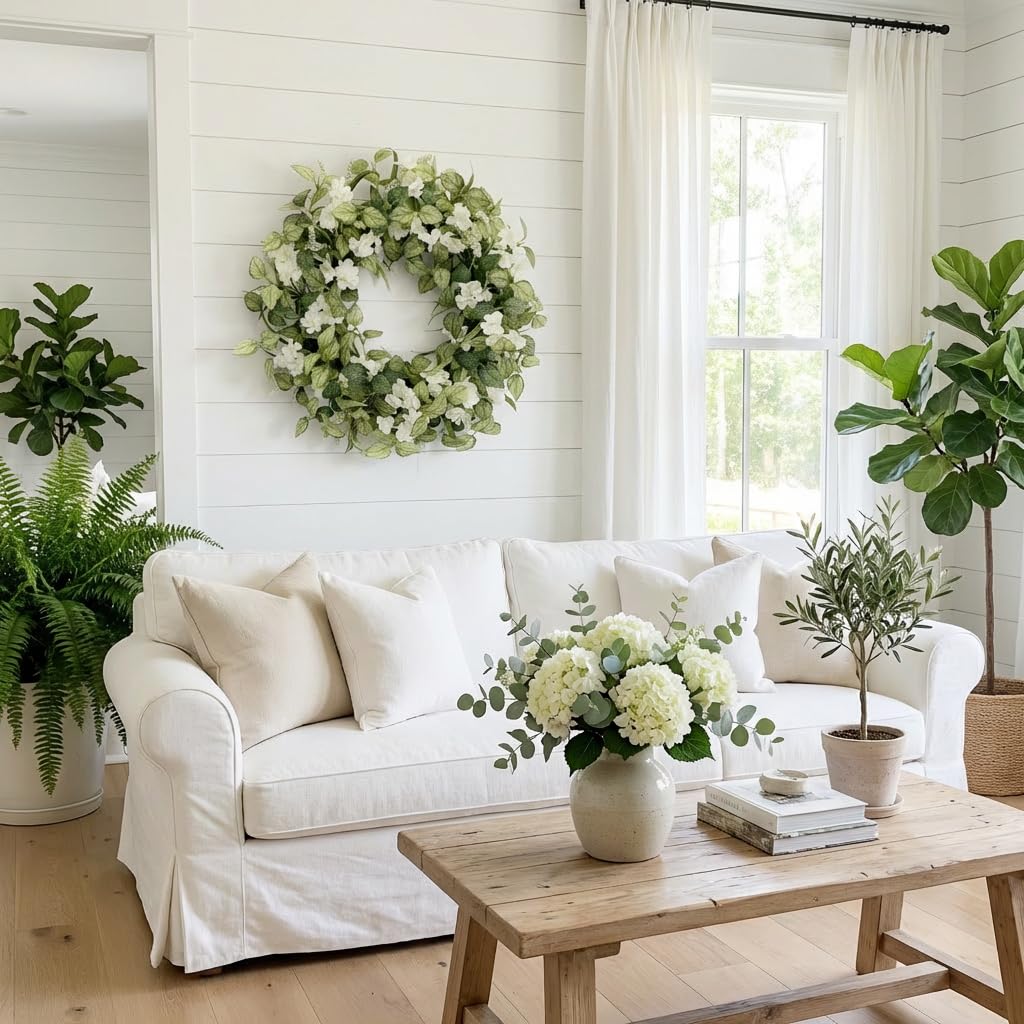 Jobflower wreath uses natural grapevine base for durable display.