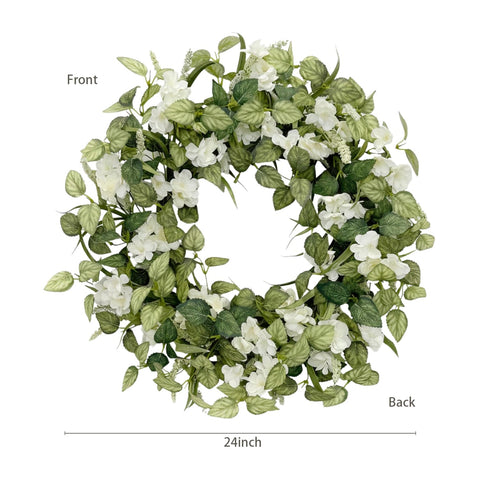 Jobflower greenery wreath works as backdrop for weddings and events.
