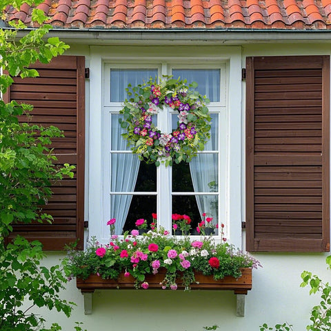 Jobflower wreath suited for both indoor and outdoor spaces and decor
