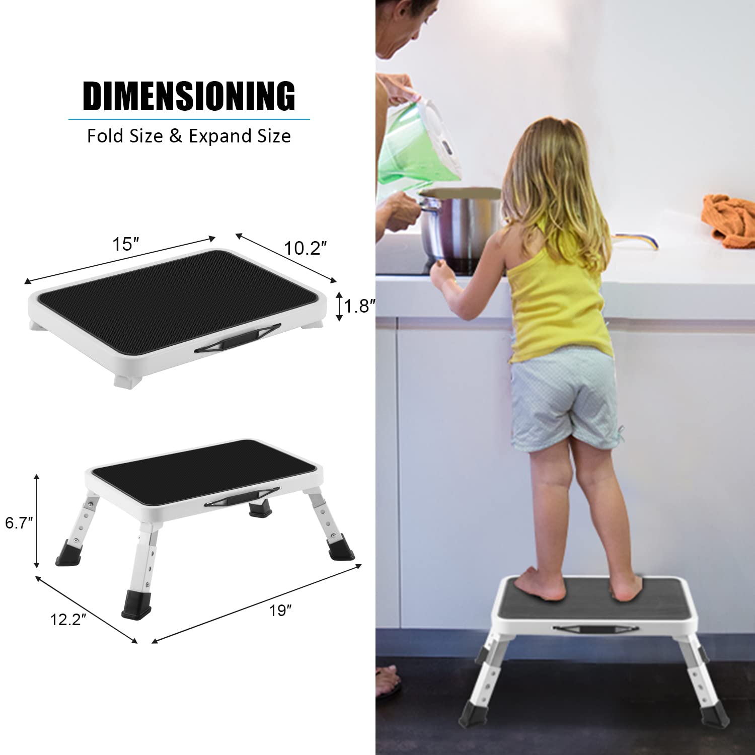 Jocauto thickened rubber feet grip various floors for secure stability.