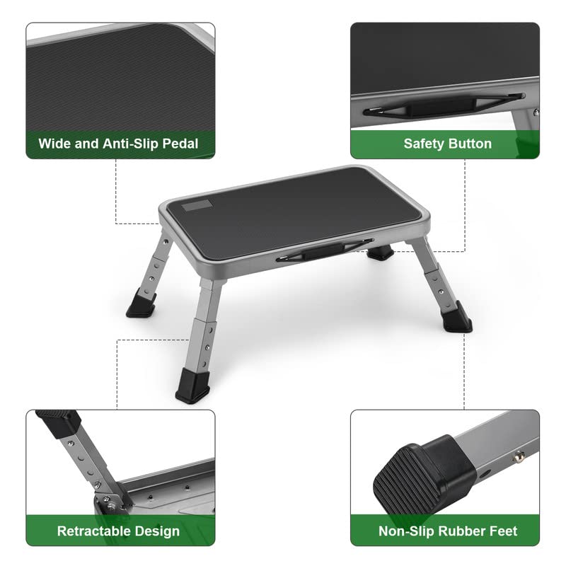 Jocauto adjustable-height three-position stool adapts to counters and desks.