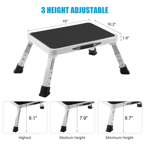 Jocauto step stool with non-slip platform ensures secure footing during tasks.