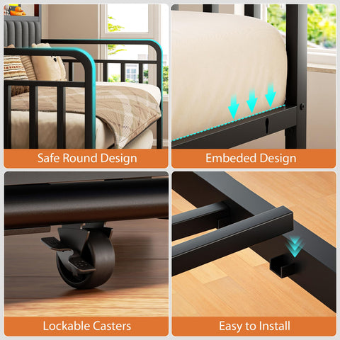 Jocoevol storage headboard with charging station keeps devices within reach.
