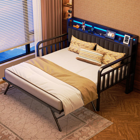 Jocoevol daybed configured as two twin beds demonstrates versatile sleeping options.
