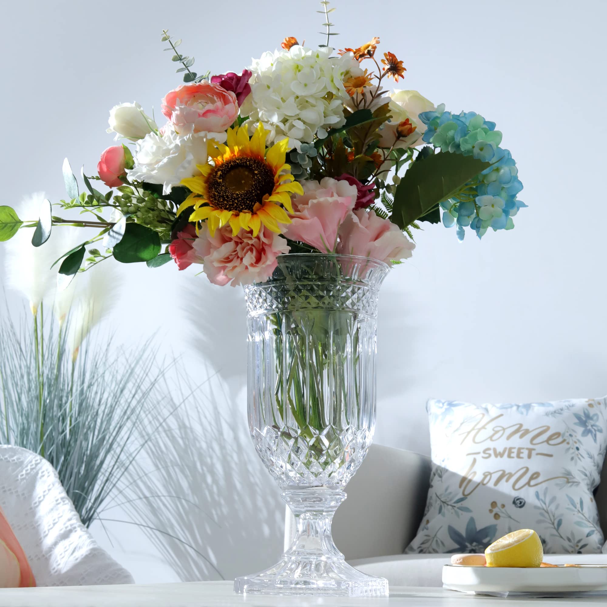 Tall Joeyan vase with wide mouth ideal for lush bouquets
