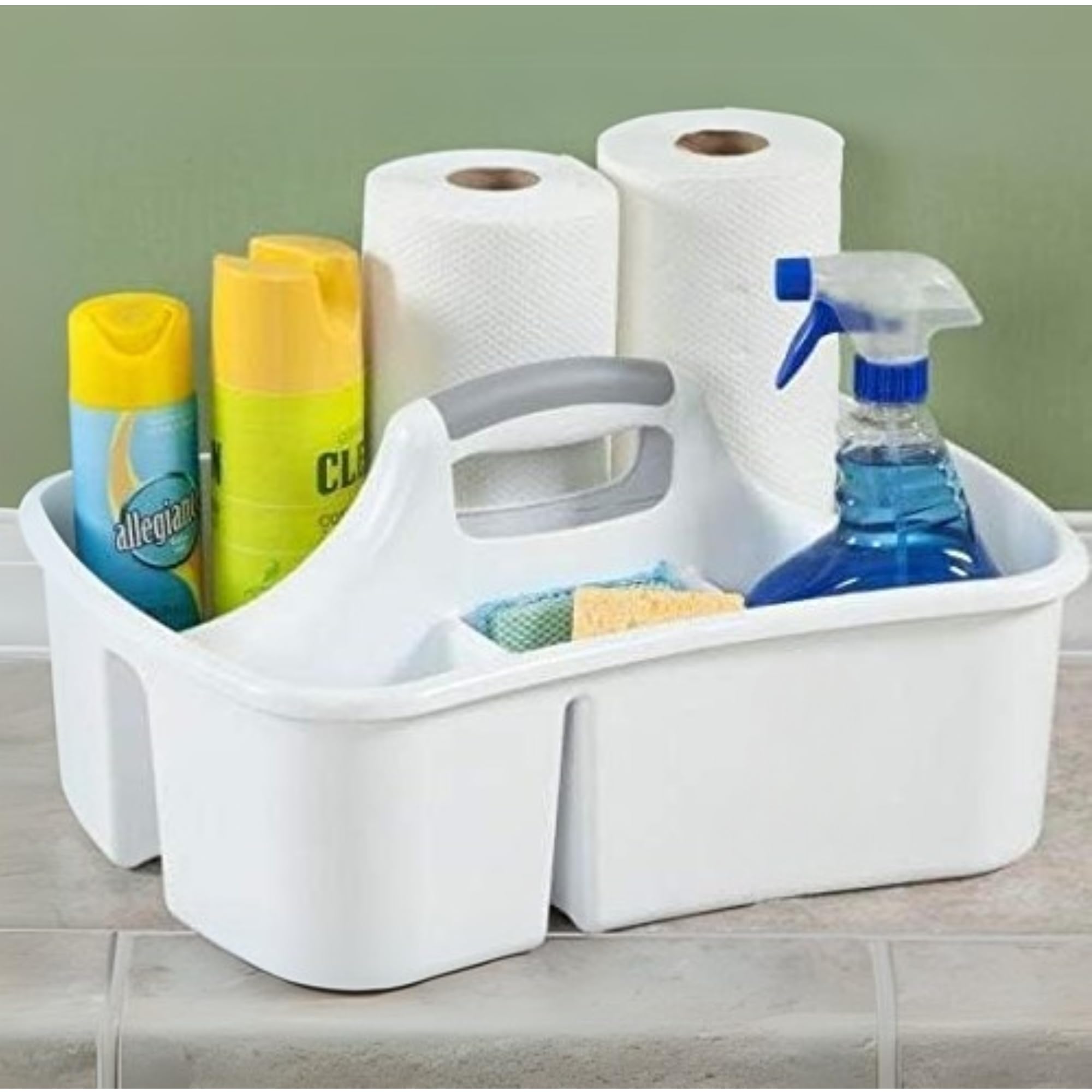 JOEY'Z extra-large caddy large compartment holds bulky bottles for under-sink storage.