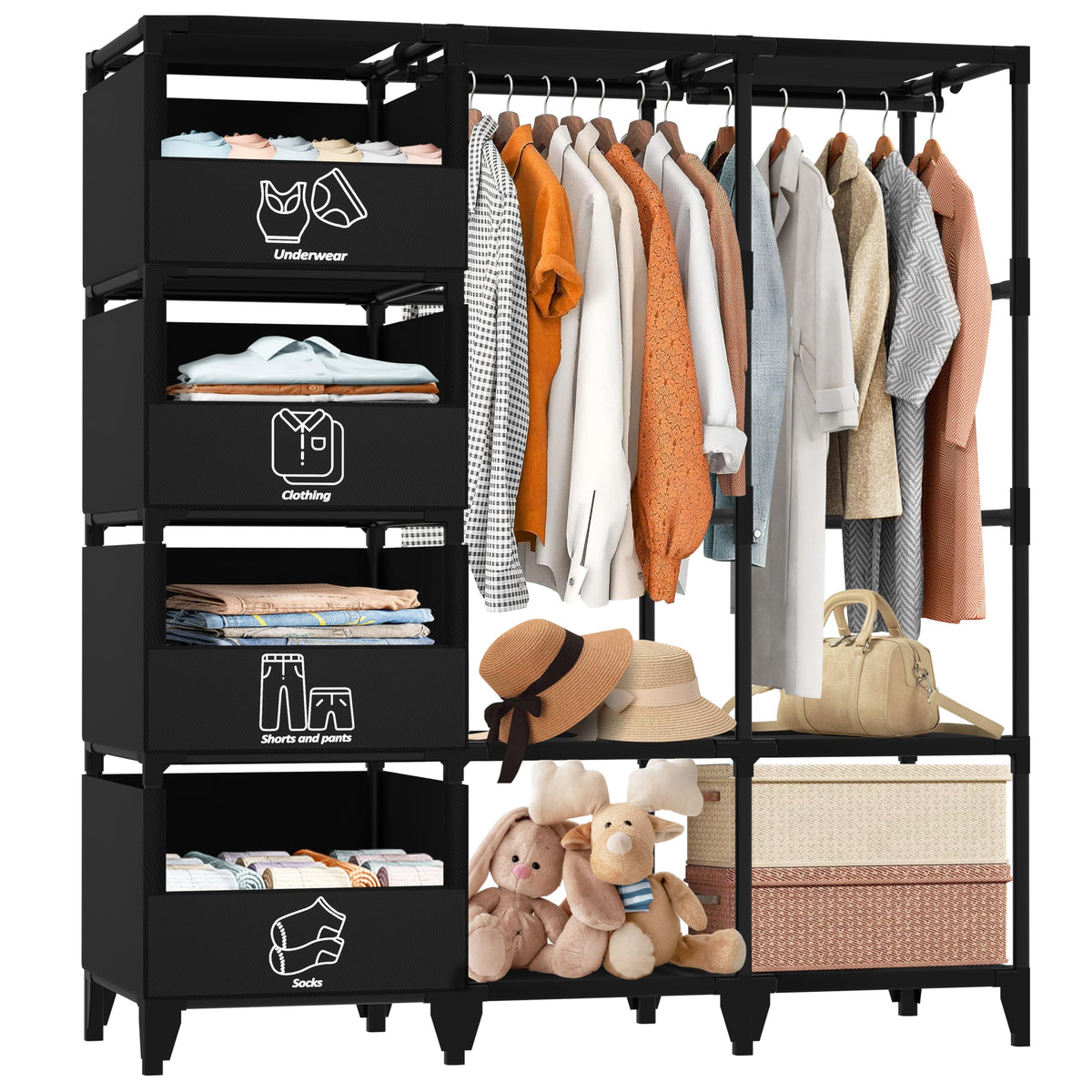 Jofuler portable closet with easy-assembly setup for quick room organization.
