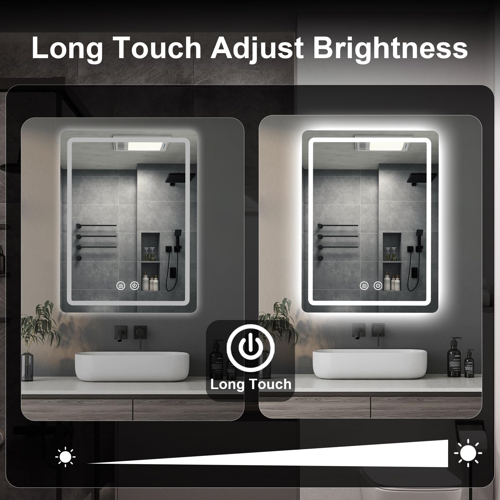 JOHALXER IP54 waterproof rating ensures safe use in humid bathrooms.