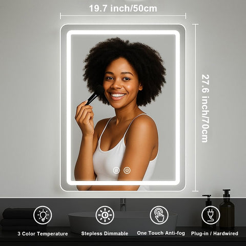 JOHALXER anti-fog mirror with heated pad keeps fog away during routines.