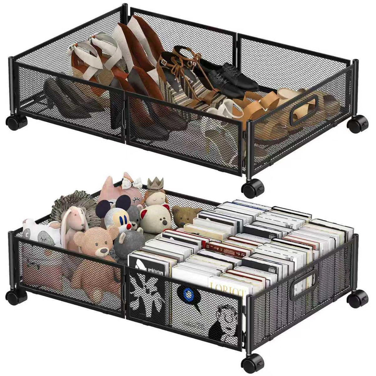Joibabe under-bed storage two-pack foldable for clutter-free closet organization.