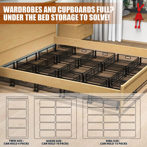 Joibabe under-bed storage unfolded size fits bedding, toys, or seasonal wear.