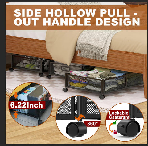 Joibabe under-bed storage with handles simplifies lifting and repositioning.