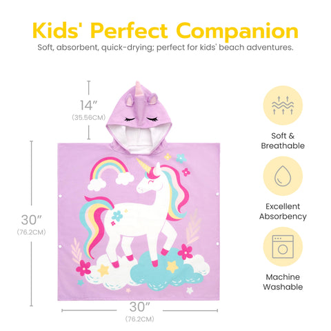 Joiedomi 30x30 towel fits kids 35 to 57 inches tall.