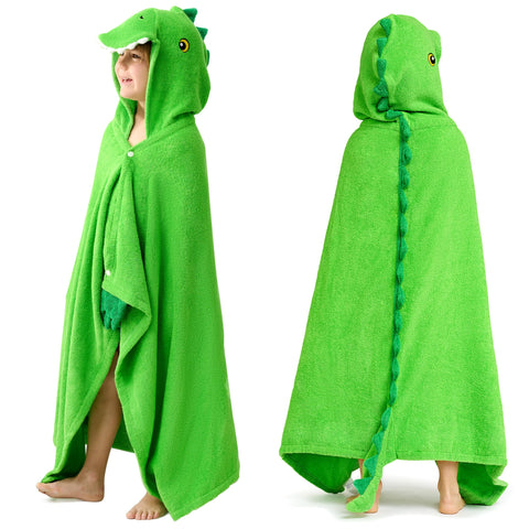 Joiedomi dinosaur hooded towel for kids, perfect for bath time.