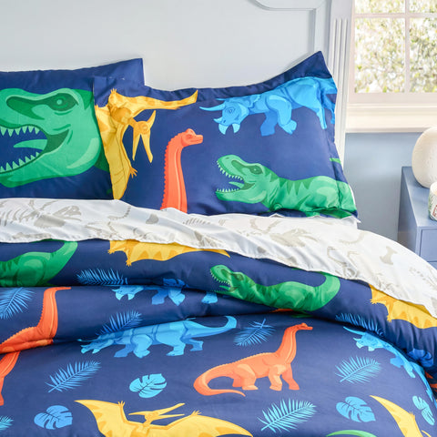 Joiedomi fitted sheet with dinosaur pattern stays snug and durable.