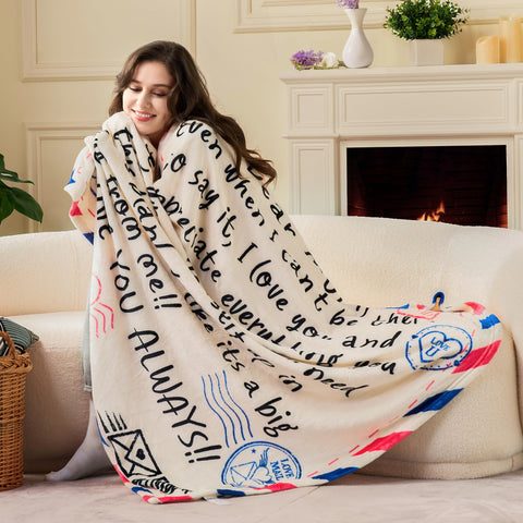 Joiedomi ivory white 50x60 blanket, generous lounging size.