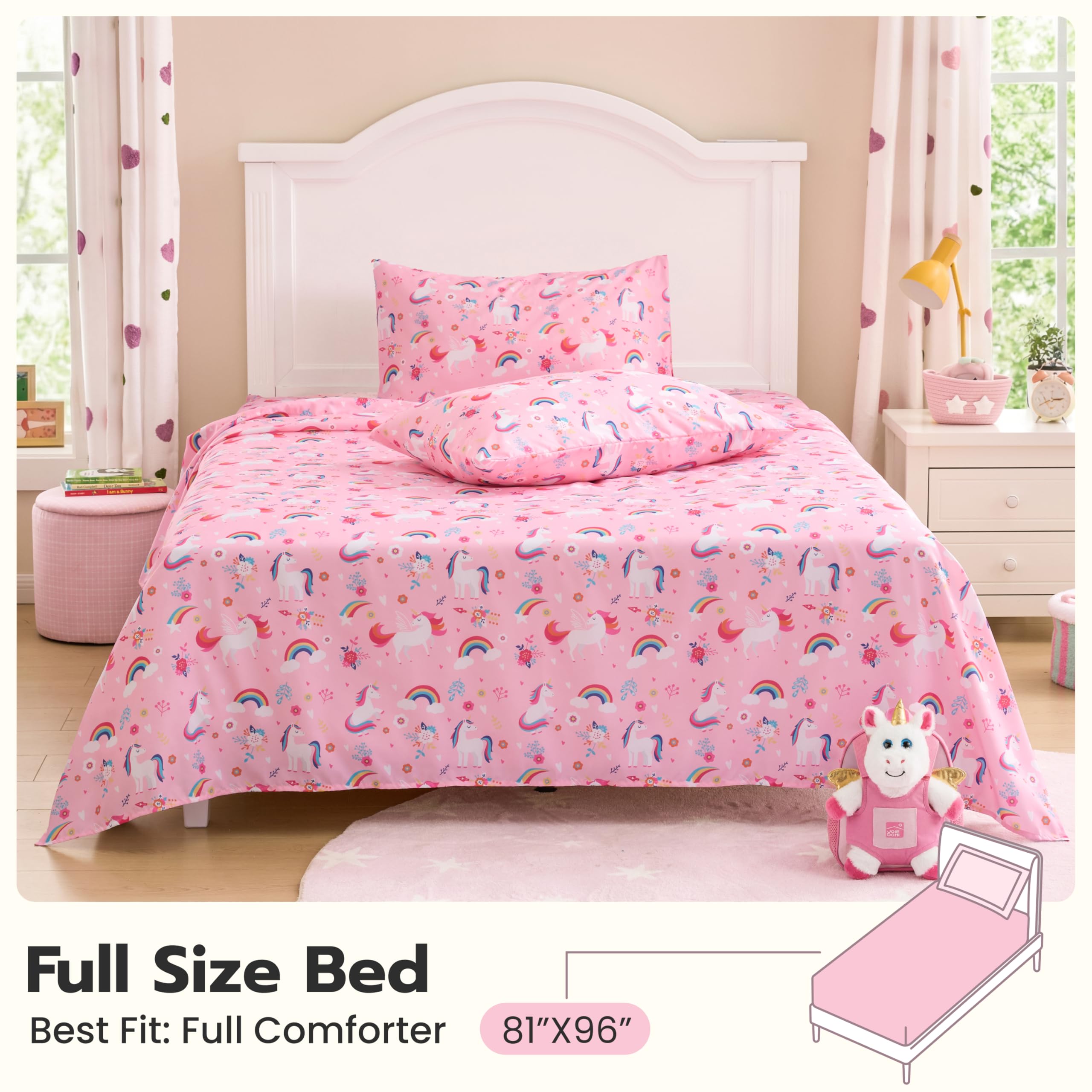 Joiedomi Rainbow pillowcase 20x30 features colorfast design and quick cleaning.