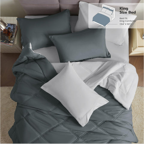 Joiedomi king size reversible dual-tone comforter offers quick decor refresh
