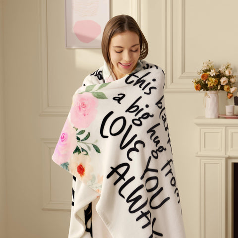 Joiedomi Mothers Day Blanket easy-care label assures machine washable convenience.