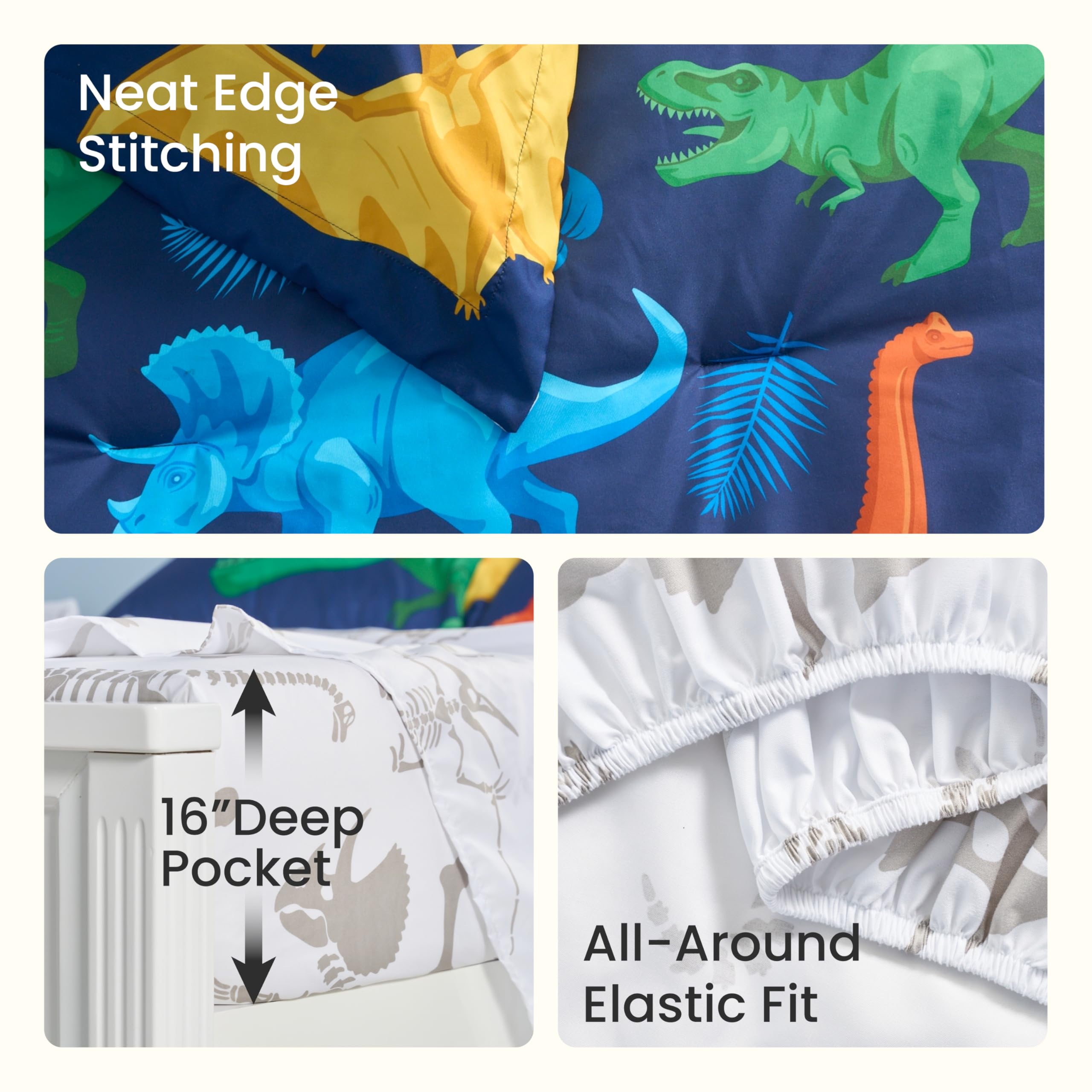 Joiedomi pillow sham with dinosaur theme adds playful decor.