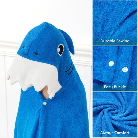 Joiedomi Shark Hooded Towel made of 100% cotton for soft, absorbent use.