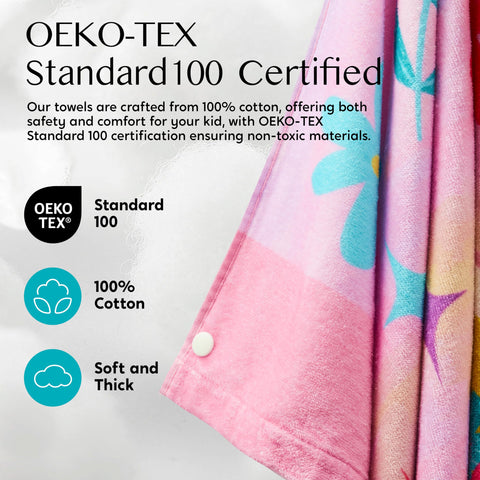 Joiedomi Unicorn Hooded Towel hood detail keeps kids warm.