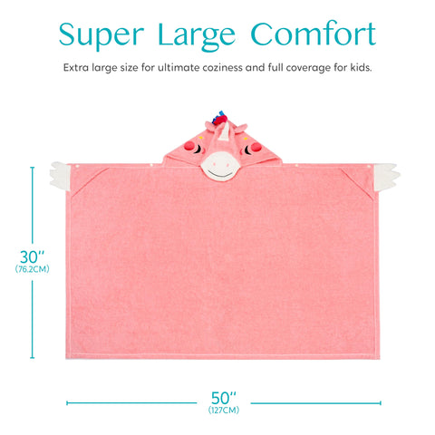 Joiedomi unicorn hooded towel machine washable for easy care.